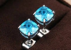 Square Blue Earrings