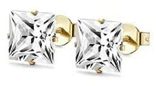 Square Stud Gold Earrings