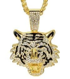 Gold Tiger Pendant Necklace