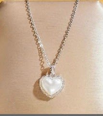 Silver Lace Heart Necklace