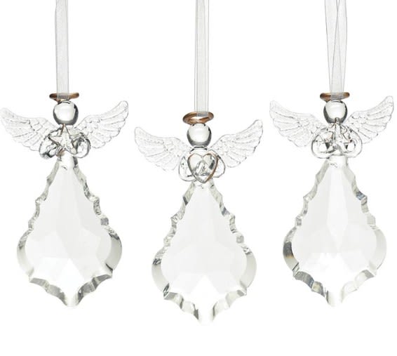 CLEAR GLASS ANGELS WITH HALO