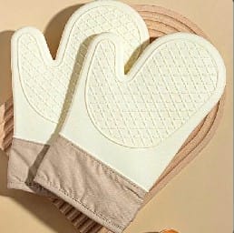 Beige Silicone Oven Mits