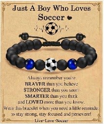 Boys Black Baseball Bracelet