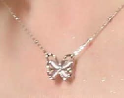 Pink Crystal Butterfly Necklace