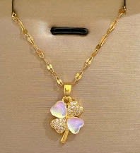 Moon Heart Flower Necklace