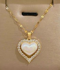 Moon Heart Surrounded Necklace