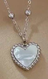 Silver and Opal Mini Heart Necklace