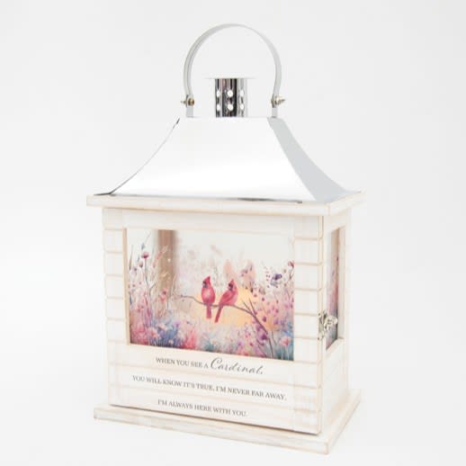 Cardinal Wooden Slat Lantern