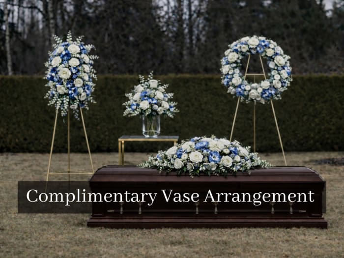 Blue & White Flower Funeral Set