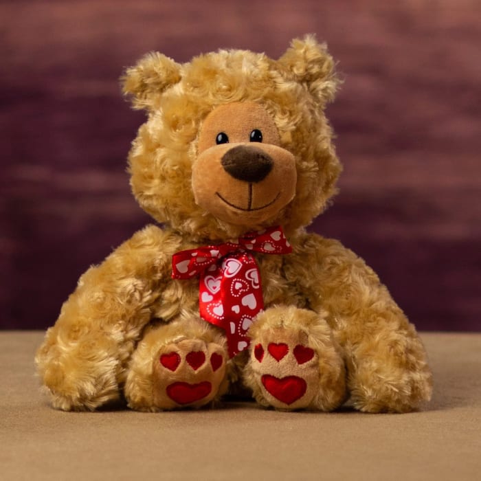 8" Paw Print Heart Bear
