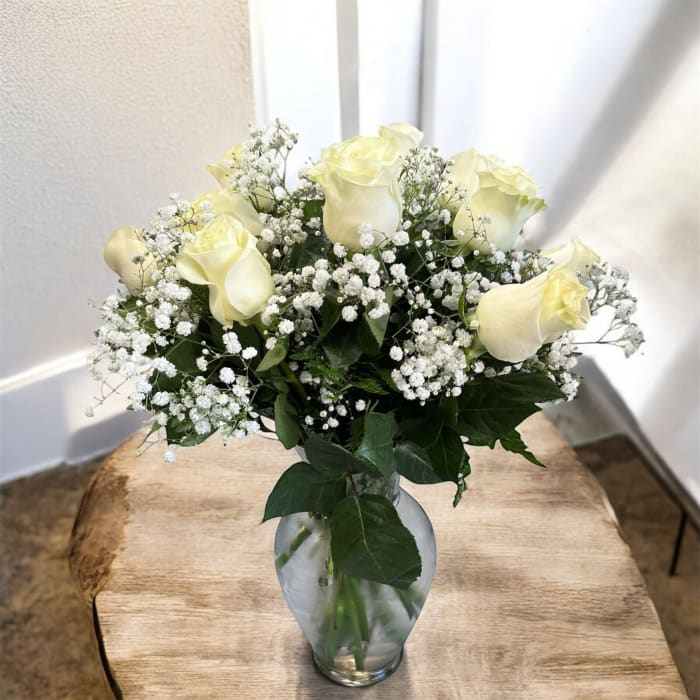 Dozen White Roses