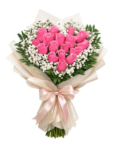 Cloud Pink Heart Bouquet