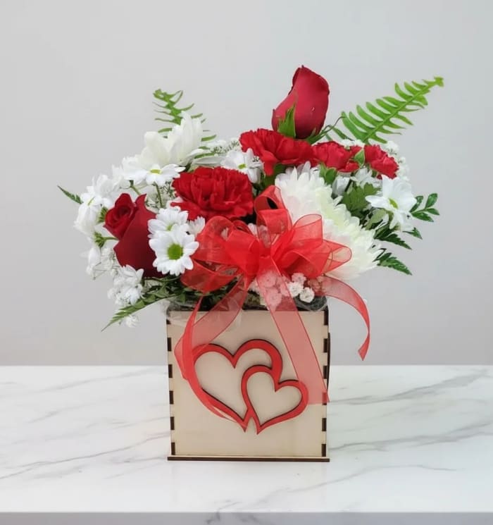 Sweetheart Wooden Box Bouquet