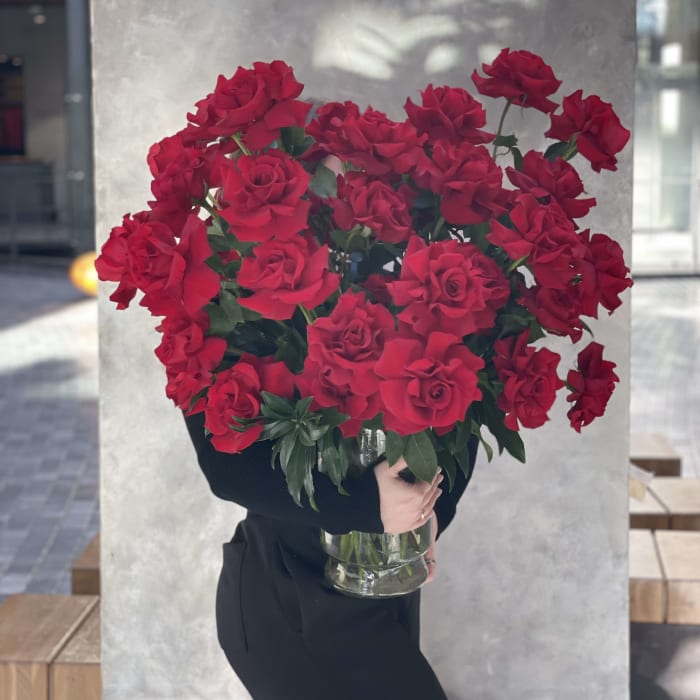 40 Roses Arranged in a Vase