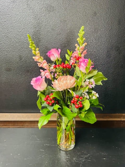 Valentine Vase Arrangement - Made you Blush