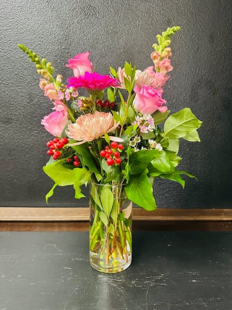 Valentine Vase Arrangement - Made you Blush