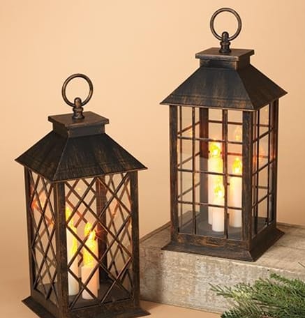 Brushed Metal Look Lantern