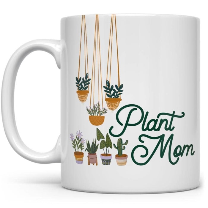 Plant Mom Mug, Houseplant Lover Green Thumb Gardener Gift