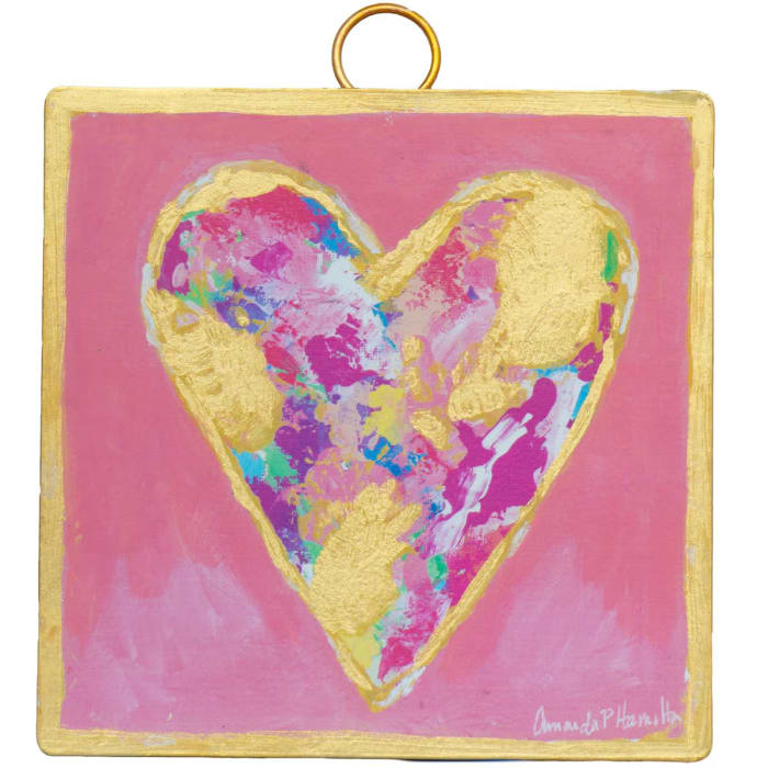 Mini Pink & Gold Messy Heart