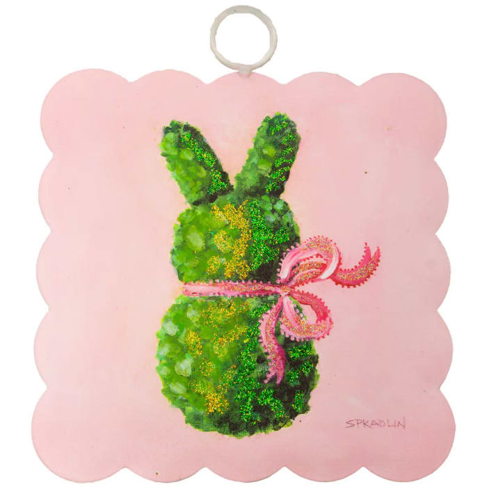 Mini Scallop Art Pink Boxwood Bunny