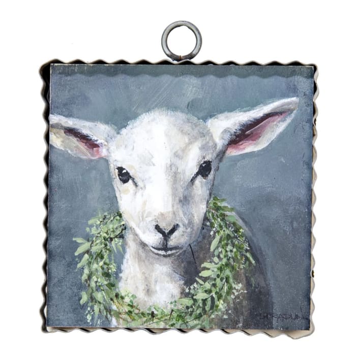Mini Gallery Lamb with Wreath