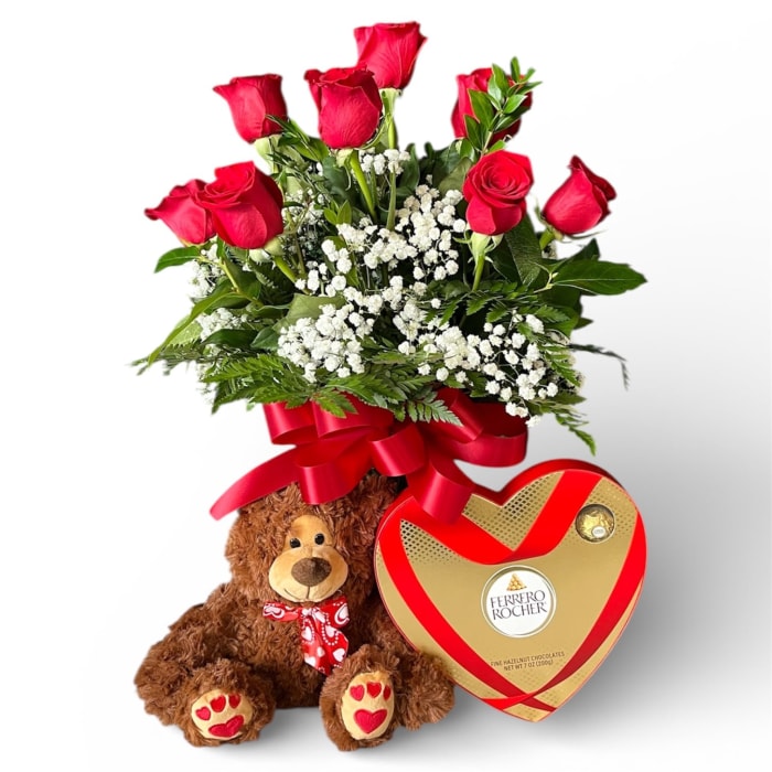 Full Dozen With Bear and Chocolates