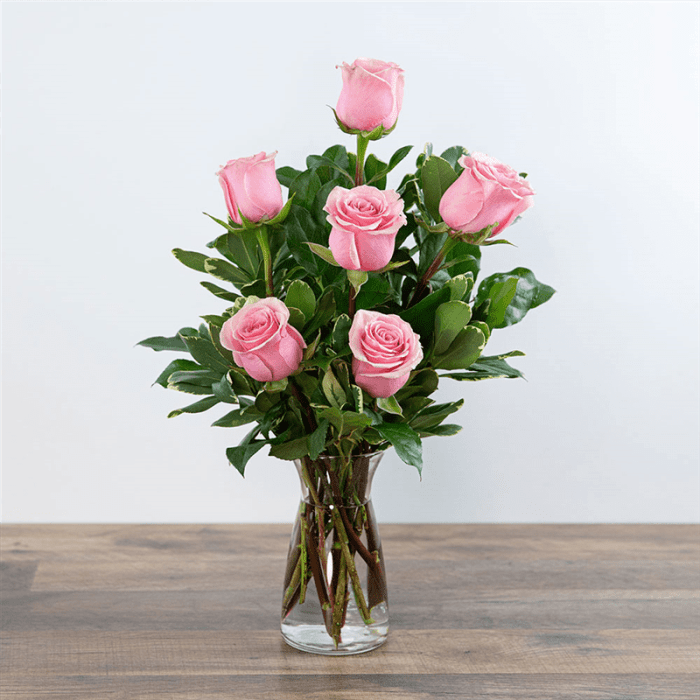 HALF DOZEN PINK ROSES