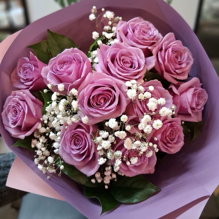 Long stem one dozen Lavender Roses