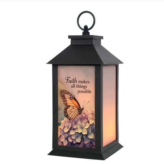 "Faith" Frosted Lantern