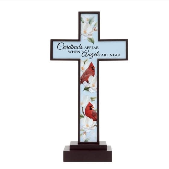 "Cardinals Appear" LED Pedestal Cross
