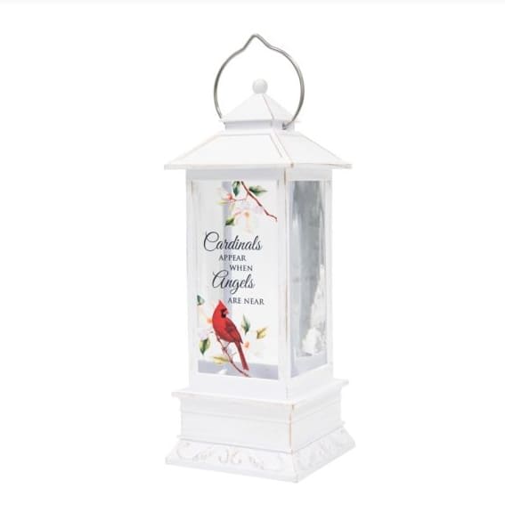Cardinals Appear Water Glitter Lantern