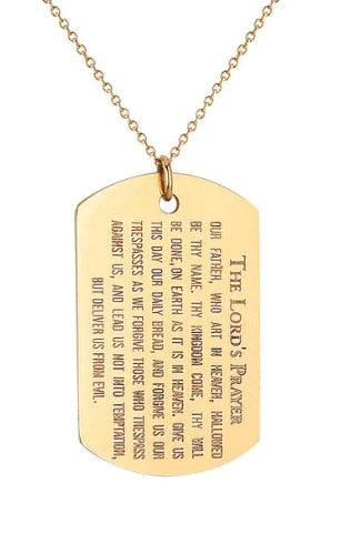 Lord's Prayer Necklace ~ Gold