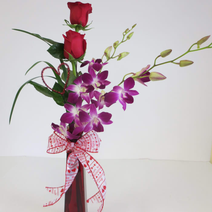 Orchid Rose Bud vase