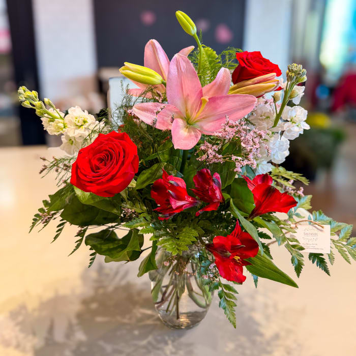 Valentine Colors Deluxe Traditional Arrangement