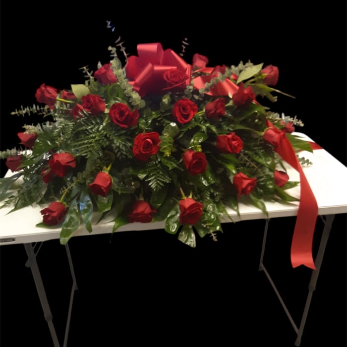 Red Rose Classic Casket Spray