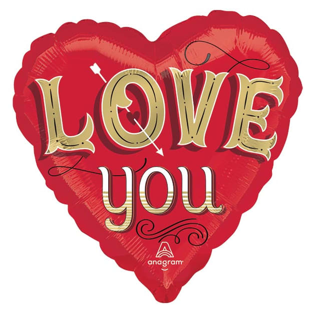 Love You 4" Stick Balloon