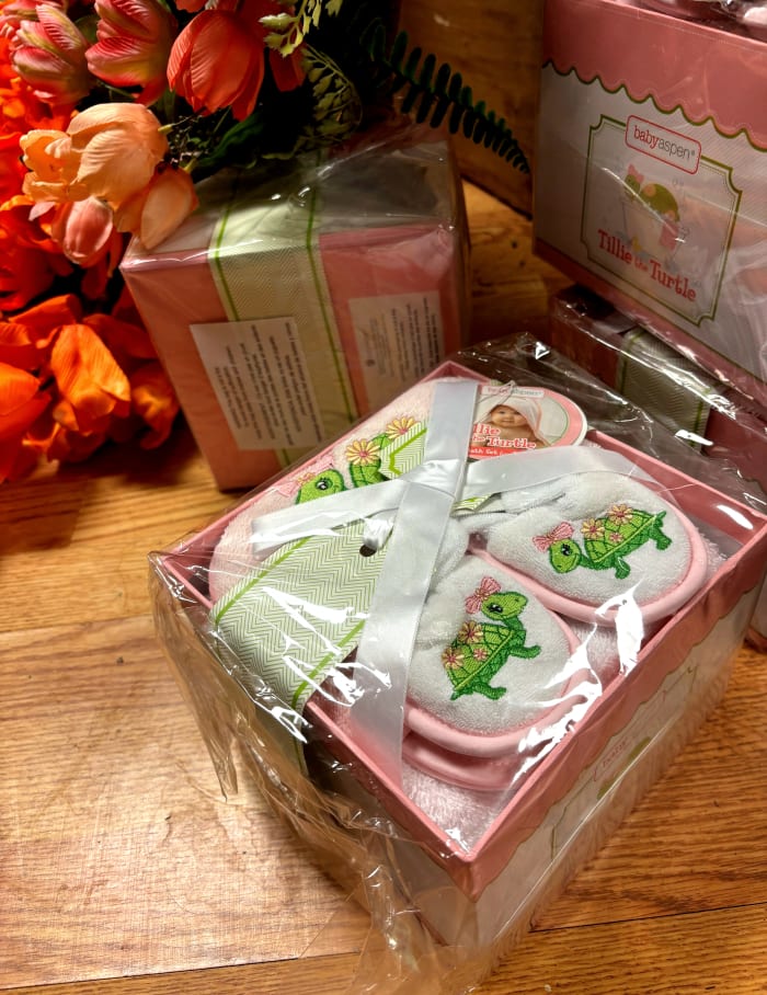 Pink Turtle Baby Girl Infant Towel Set