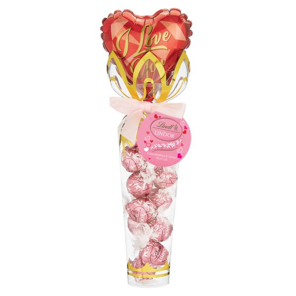 Lindt Lindor Chocolate Truffle Tower with Balloon - Valentine's Day