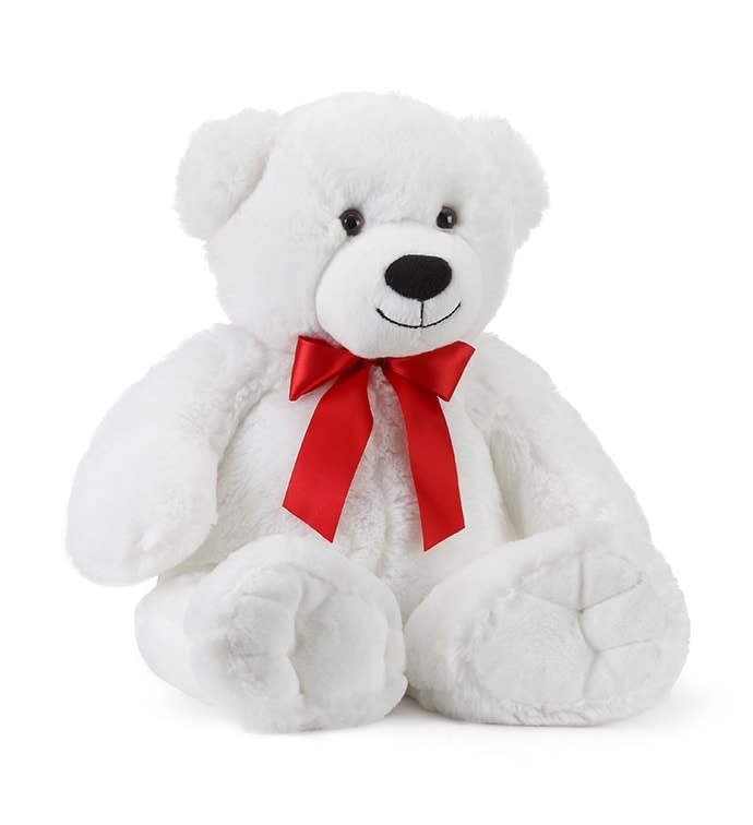 VD White Bear Red Bow