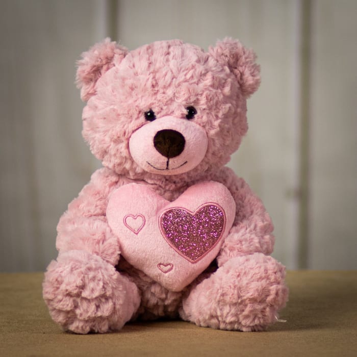 10" Pink Rose Bear