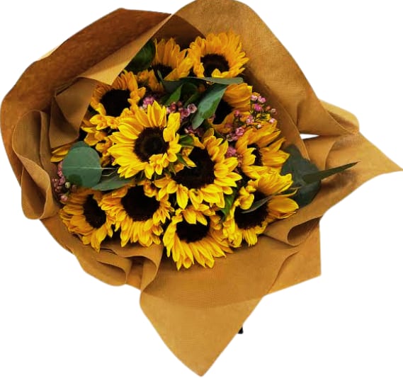 6 OR 12 Sunflowers Wrapped Bouquet