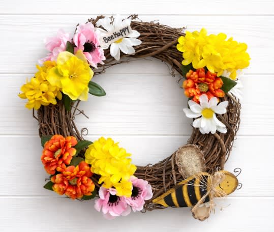 12" Spring in Bloom Grapevine Wreath