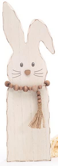 WOOD POST BUNNIES WITH BEADS
