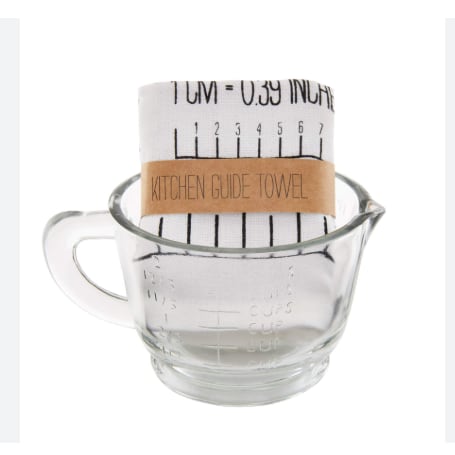Mudpie Kitchen Guide Towel & Measuring Cup