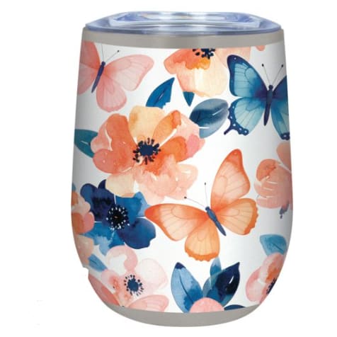 Butterflies 12 Ounce Stemless Wine Tumbler