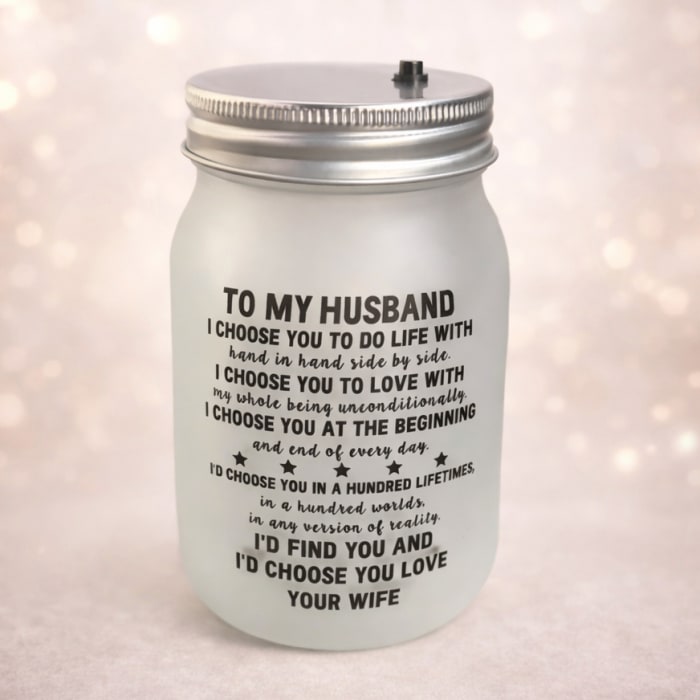 To my Husband Light Up Mason Jar