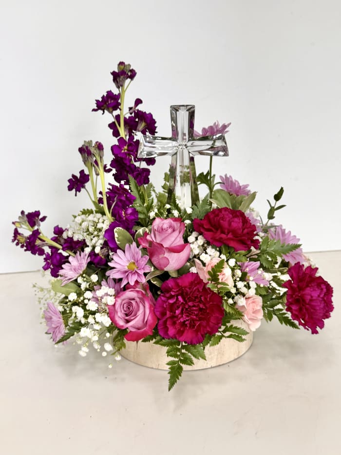 Lavender Grace Crystal Cross Bouquet