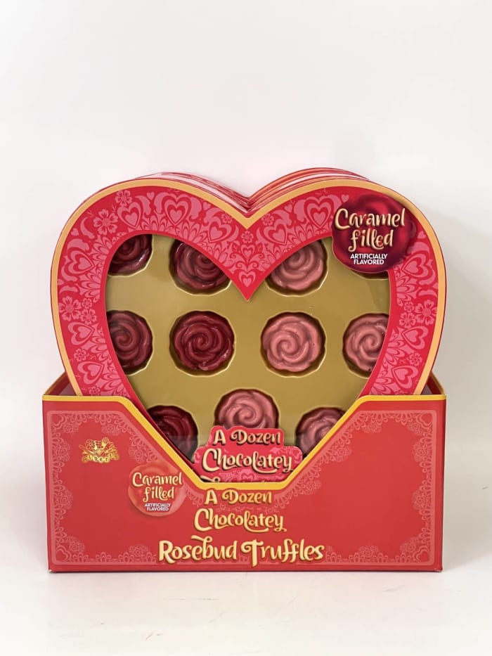 A DOZEN ROSEBUD CARAMEL FILLED TRUFFLES