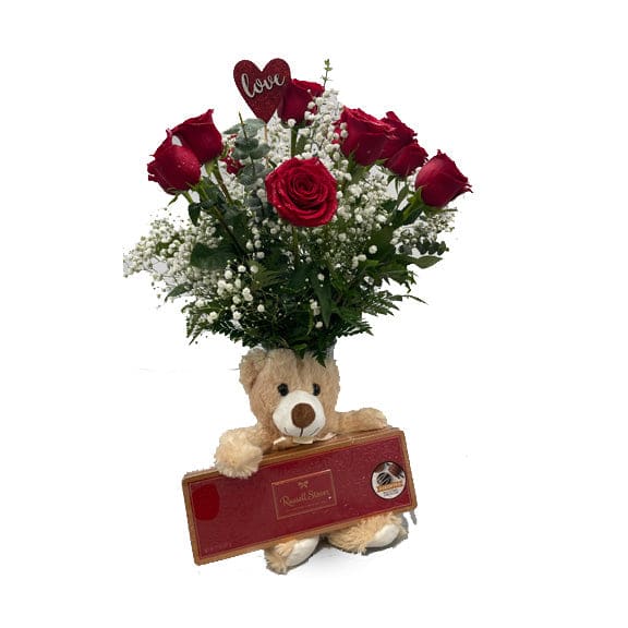 Valentines Day Package (Roses, Candy & Bear)