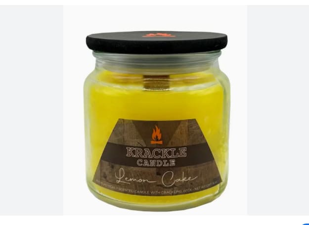 Krackle Jar Candle (Lemon Cake scent)